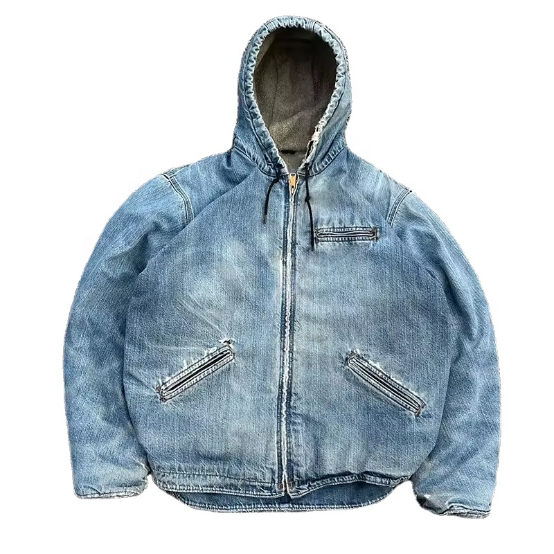 Men's Jean Jacket Hooded Denim Style New Design