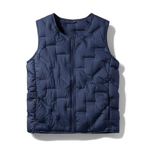 OEM Custom Logo Embroidery Printed Design High Quality Collarless <b>Waistcoat</b> <b>Men's</b> Thin Vest for Winter Cross-Border Inner Wear - Product Image 1