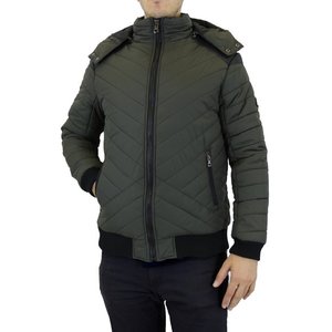 <b>Men's</b> Vintage Style Hooded Puffer <b>Jacket</b> Puff Printed Custom Front Logo Waterproof Winter Casual <b>Down</b> <b>Filled</b> Spandex/Polyester - Product Image 3