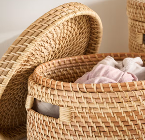 Juego de Cestas de Almacenamiento de Alimentos Sisu, 2 Piezas, Ratán Natural, Diseño Simple y Flexible, Ecológico, con Asas, Forma Circular, Multiusos - Product Image 5