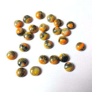 1 pieza de jaspe Bumblebee 10mm cabujón redondo 4,05 Cts Iroc ventas jaspe de piedras preciosas sueltas de alta calidad cabina al por mayor US $1,4 - Product Image 1