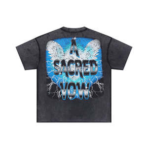 Camiseta Casual de Manga Corta para Hombre, Nueva Colección 2026, Algodón Estampado con Diamantes, Estilo Vintage Holgado - Product Image 2