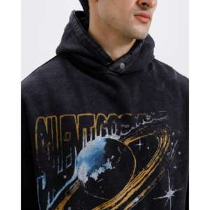 Sweat à capuche Cosmos 100% Coton Lavé, Taille XS, Tissu French Terry 400 g/m², Design vieilli sérigraphié, Techniques de broderie, Uni - Product Image 5