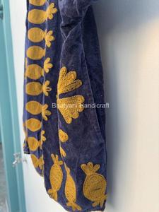 Suzani Embroidery Velvet <b>Short</b> Unisex Quilted <b>Jacket</b> with Cotton Filling Finished Gift for Party Wear - Product Image 4