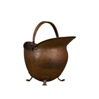 Seau à charbon en cuivre massif avec finitions antiques, avec poignée, seau à charbon luxueux en acier galvanisé, foyers