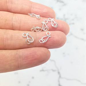 Sterling Silver Plain S <b>Hook</b> Clasp - Wholesale Silver Findings - Product Image 3