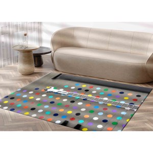 Tapis coloré à pois de Banksy : Art graffiti, décoration moderne pour la maison, tapis en chenille - Product Image 4