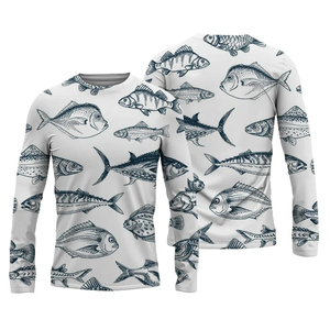 Último diseño 100% poliéster pesca camisas de talla grande transpirable con comercio mundial bajo precio sublimación imprimir Logo ropa - Product Image 6