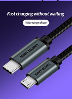 Câble USB de type C à micro USB, 1 m, 2 m, câble de charge USB de type C à V8 pour mini ventilateurs, pour ordinateur portable, pour la charge de la PS4, directement de l'usine