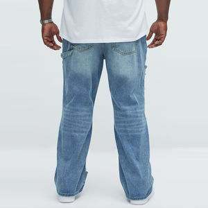 Street Fashion Men's <b>Denim</b> <b>Trousers</b> High Quality Custom Straight Leg Casual Men's Jeans - Product Image 2