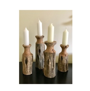 Short wooden candle holder suitable for compact spaces offering subtle glow uplifting room <b>mood</b> effortlessly anytime - Product Image 5