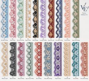 Bordure de chaussures en dentelle brodée à motifs géométriques, soluble dans l'eau, écologique, 100% polyester, paillettes délicates, embellissements 2,1 cm - Product Image 3
