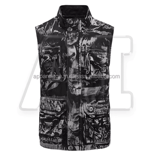 Chaleco sin mangas para hombre, chaqueta utilitaria con múltiples bolsillos, algodón, poliéster, chaleco de carga para hombre, chaleco de trabajo para hombre - Product Image 5