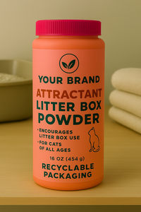 Poudre de litière attractive de marque privée de qualité supérieure 32oz Chats en spray parfumés frais et écologiques USA à faible teneur en quantité minimale de commande naturel - Product Image 6