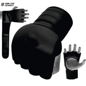 Gants de boxe MMA noirs de qualité supérieure avec logo Gants de boxe Wining imprimés personnalisés pour le sport en cuir de combat vente en gros - Product Image 5