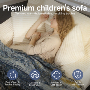 Gestreifte Plüsch-Cord-Chaiselongue, Vakuumkomprimiertes Tofu-förmiges Schlafsofa ohne Montage für Kleine Apartments und Schlafzimmer - Product Image 3