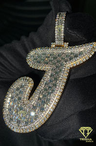 Pendentif en argent sterling 925 Hip Hop pour hommes avec pendentif rond et baguette VVS Lab Grown Diamonds VVS Clarity - Product Image 4