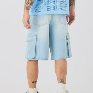 Shorts en jean droits pour hommes, qualité supérieure, respirants, séchage rapide, décontractés pour l'été, personnalisables OEM, 100 % coton, best-seller - Product Image 3