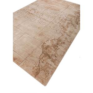 พรมขนสัตว์และไหมไผ่ถักมือสีเบจและสีน้ำตาล ลายแบบนามธรรม รูปทรงสี่เหลี่ยมผืนผ้า สำหรับบ้าน ห้องนอน ทำด้วยมือ รุ่น Esk-1558 - Product Image 2