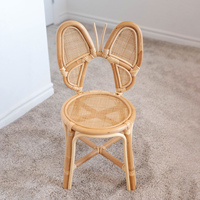 Chaise enfant en rotin avec dossier en forme de papillon, chaises enfant en cannage tressé à la main, excellent prix