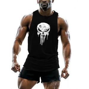 Débardeurs de gym d'été pour hommes sans manches 3D Skull Print Vest Tee Hip Hop Fitness Run Trend Fashion Runners - Product Image 5