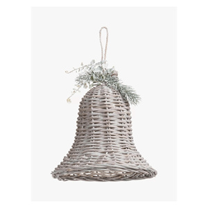 Encantadora caja de regalo de campana de ratán, adorno de campana de ratán de mimbre hecho a mano único para decoración de árbol de Navidad, esplendor de fiesta en casa rústica - Product Image 6