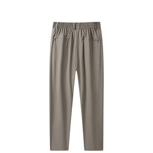 Pantalon d'été pour homme en soie glacée fine, séchage rapide, léger, taille mi-haute, coupe droite, devant plat, décontracté, pantalon de sport - Product Image 5