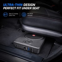 Subwoofer actif pour voiture 600W 12V, ultra fin, sous le siège, avec amplificateur intégré, haut-parleur super basse fréquence pour l'audio automobile
