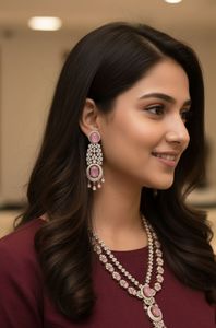 Conjunto de Collar y Aretes de Diamantes de Alta Calidad para Mujer con Piedras Brillantes, Joyería de Moda de Lujo para Uso Diario y Regalos - Product Image 3