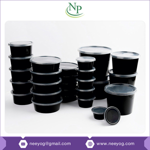 Haute qualité Top la plus vendue en plastique PP recyclé étanche rond 250ml noir/Transparent conteneurs de stockage d'emballages alimentaires - Product Image 2