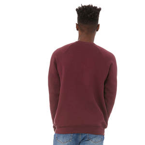 Unisex Raglan Thermal <b>Crewneck</b> Fleece Hoodie Maroon Sweatshirt Blank Cotton for Men Custom Logo High Quality Options <b>Sweater</b> - Product Image 5