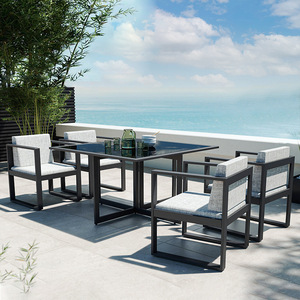Modern Portable Ceramic Outdoor <b>Dining</b> Tables and <b>Chairs</b> for Apartment and Hotel Use - Product Image 5
