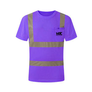 เสื้อยืดสะท้อนแสงเสื้อเซฟตี้แขนสั้นแห้งเร็วก่อสร้างมองเห็นง่าย - Product Image 3