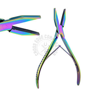 Pince à sertir en acier inoxydable de qualité supérieure, pince à extensions de cheveux, outil pour extensions de cheveux avec double ressort pour une utilisation fluide - Product Image 1