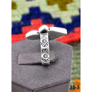 Southwest Style <b>Adjustable</b> Cotton Candy Mohave & Sterling Silver <b>Ring</b> Turquoise Inlay with Bezel Setting for Gift - Product Image 4