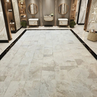 2025 Cem Marble Ensemble de carreaux en travertin turc de haute qualité, motif français, pour intérieur et extérieur, finition polie non remplie, mat, bord ciselé 3D