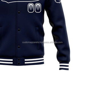 Chaqueta universitaria de lana personalizada para calle urbana, transpirable, a prueba de viento, con cuello levantado y logotipo en negrita con bordado frontal, verano, 2017 - Product Image 6