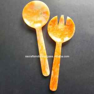 Fourchette et cuillère à la main classique ensemble de serveurs à salade couverts en résine Durable outils de service pour la maison salle à manger cuisine vaisselle stockée - Product Image 2