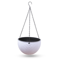 Jardinière suspendue en nid d'abeille avec chaîne, pot de fleur en plastique avec drainage, panier de jardin intérieur et extérieur