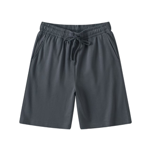 ODM Bermudas de algodón de alta calidad para hombre 100% algodón pantalones cortos calientes de verano cintura elástica Casual cintura media teñido liso lavado juvenil - Product Image 1