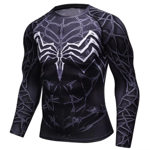 Sublimation <b>Printed</b> Spandex Bjj Quick-dry Men Compression Shirt Top Long Sleeve Sports Baselayer Running Dry Rash Guard - Product Image 1