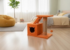 เสาข่วนเล็บคุณภาพสูง Amistar Ginger House สำหรับแมวทุกสายพันธุ์และทุกขนาด - Product Image 4