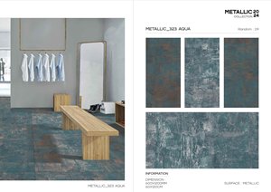 Azulejos de cerámica esmaltada Interior Exterior de 600x1200mm de diseño moderno, porcelana impermeable con superficie ácida metálica a la venta - Product Image 5