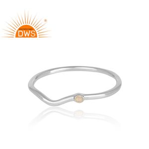 Best Selling Sterling <b>Silver</b> Natural Ethiopian <b>Opal</b> Gemstone Stackable <b>Ring</b> Custom Jewelry Manufacturer - Product Image 2