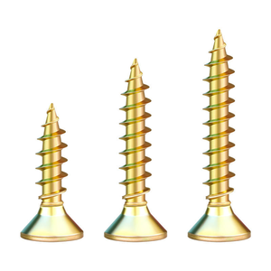 Vis autotaraudeuses à tête ronde fendue en acier au carbone zingué jaune, métriques, pour métal, bois, CVC, électronique M3-M8 - Product Image 1