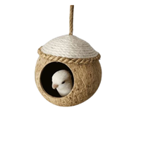 Beau choix de haute qualité fait à la main bon prix coquille de noix de coco naturelle nid d'oiseau extérieur décoration de jardin Cage pour animaux de compagnie fabriqué au Vietnam