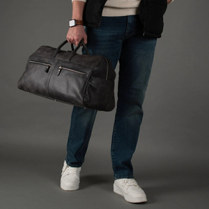 Manufacturer Custom Designer Large Waterproof Duffel <b>Bag</b> Genuine <b>Leather</b> Travel <b>Bag</b> for Men Luxury Weekend <b>Overnight</b> <b>Bag</b> - Product Image 5