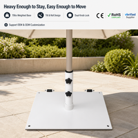 Base de parasol roulante JH-Mech 75 lbs, 24 pouces, support de parasol mobile pour patio avec roues et double verrouillage, base de parasol d'extérieur