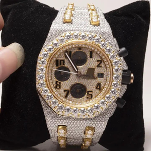 Reloj de Acero Inoxidable de Alta Calidad con Cuarzo Natural, Diamantes Moissanite con Claridad VVS, Pantalla Analógica de 20 mm, Estilo Ejecutivo - Product Image 1