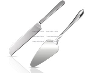 Shiny <b>Cake</b> <b>Server</b> and <b>Cake</b> Knife Set Designer Handle and Plated Finishing Home Decor Hotel and Wedding Decor Metal <b>Cake</b> Set - Product Image 6